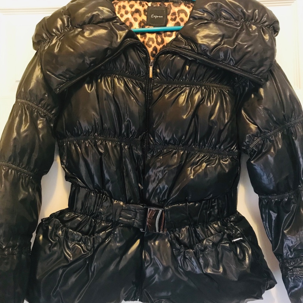 Express black puffer jacket medium